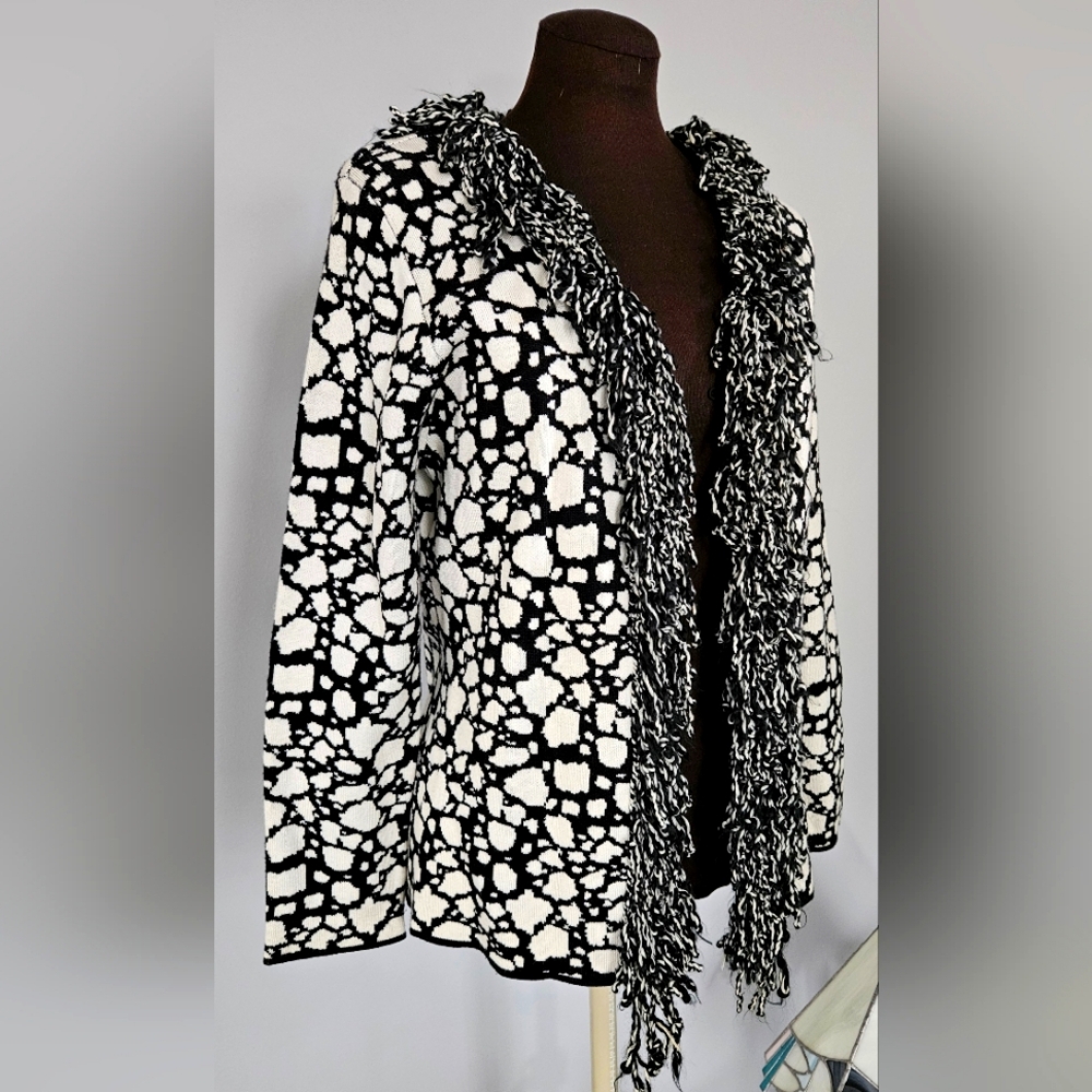 CRUELLA Sweater Bold Dalmation Colors Exotic Fringe Punk Power